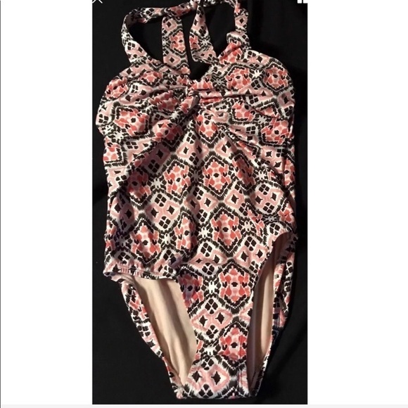 Merona One Piece Halter Bathing Swimsuit SP New - Picture 3 of 7